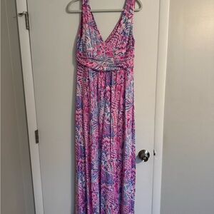 Lilly Pulitzer New without tags Pink and Blue Patterned Maxi Dress